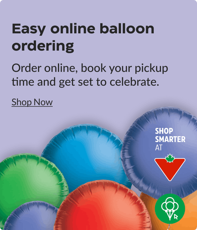 Easy online balloon ordering. Order online, book your pickup time and get set to celebrate.